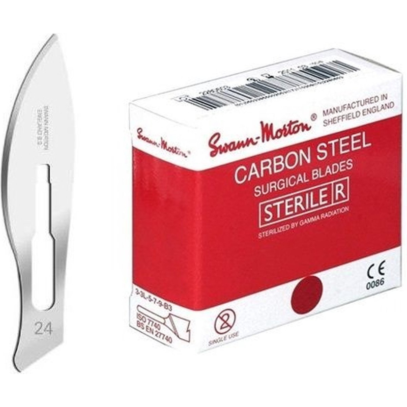 Lames Swann Morton  n° 24 - stérile - 100 pcs