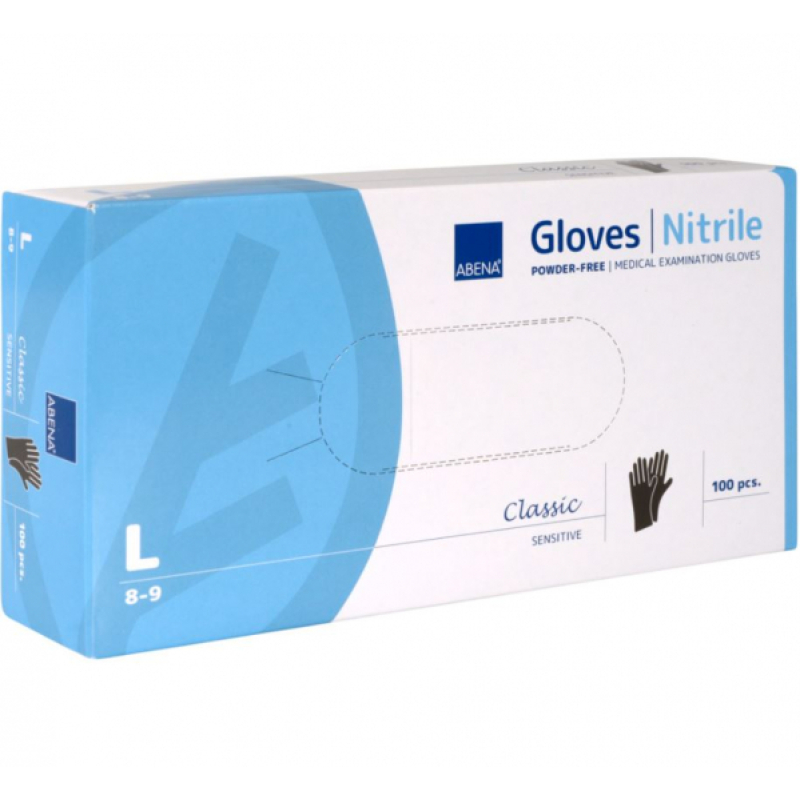 Gants en nitrile doux - Noir  - Abena - L