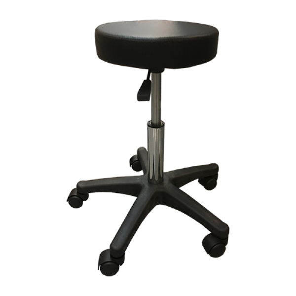 Tabouret OKI met Ronde Zit – Zwart of Wit – Verstelbaar