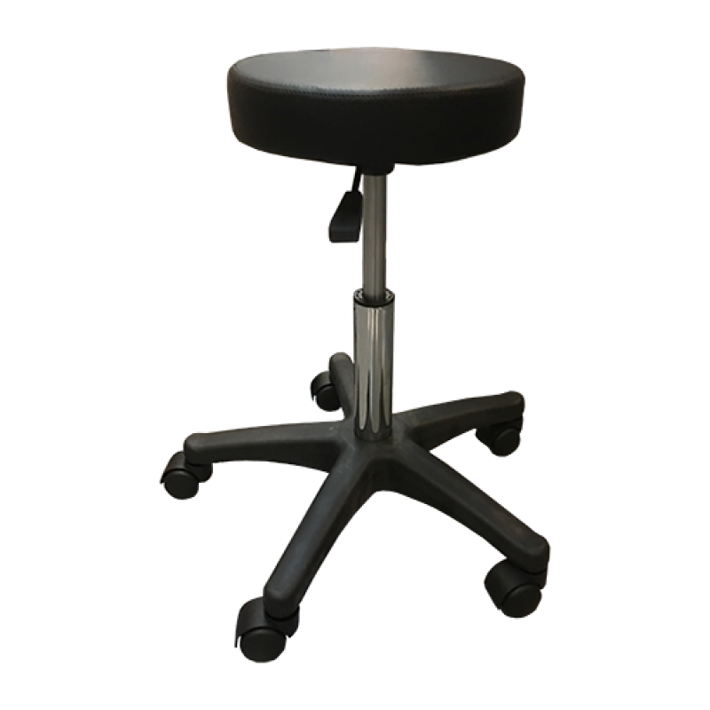 Tabouret OKI met Ronde Zit – Zwart of Wit – Verstelbaar