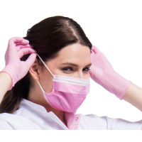 Masques médicaux emballés individuellement Rose - 50 pièces