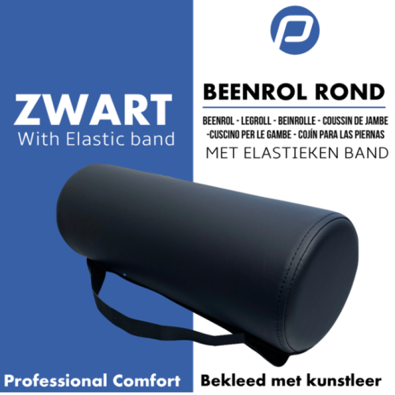  Rouleau de jambe noir (rond) avec élastique 