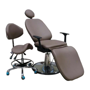 Behandelstoel Hollywood + Tabouret - Bruin (Compleet set) 