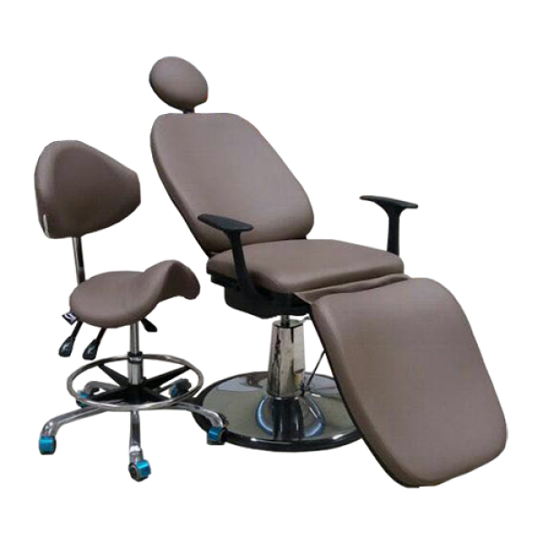 Behandelstoel Hollywood + Tabouret - Bruin (Compleet set) 