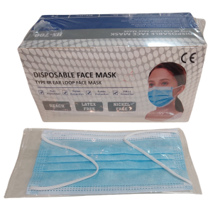 Medische mondmaskers individueel verpakt  Blauw - 50 st