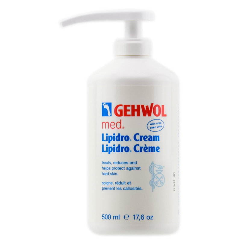 Gehwol Med Lipidro Crème 500 ml - Soins Intensifs pour les Pieds Secs