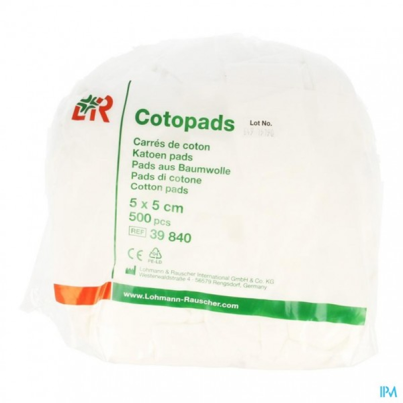 Cotopads 5 x 5 cm de Lohmann & Rauscher - 500 pcs