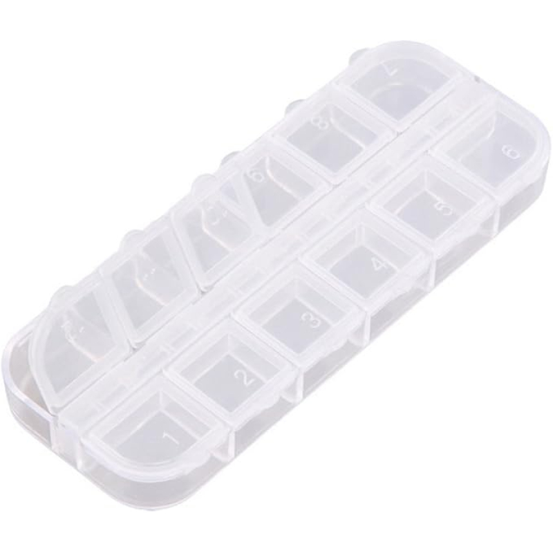 Boîte de rangement nail art – 12 compartiments transparents