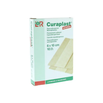 Curaplast Sensitive Pansement Hypoallergénique 6 cm x 10 cm / 10 pcs