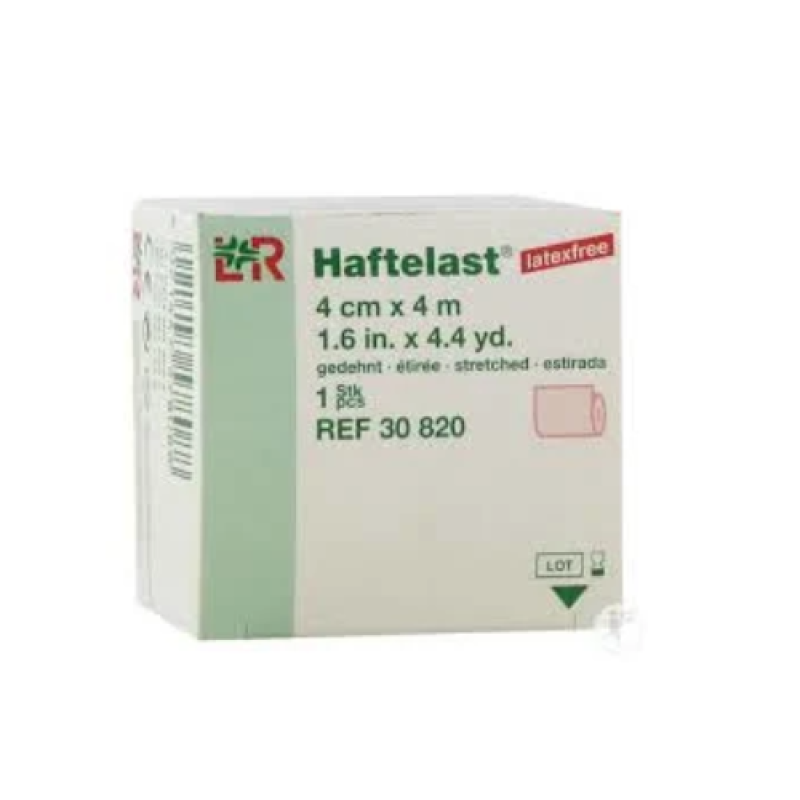 Haftelast Bandage Sans Latex  de Fixation 4 cm x 4 m - 1 rouleau