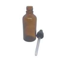 Flacon en verre brun 50 ml avec pipette – usage pro