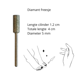 Cylindre diamanté Ø 5,0 mm - grain: moyen - tige courte 