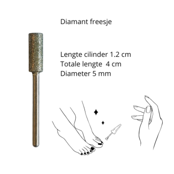 Cilinder diamant  - medium - Ø 5.0 mm - korte steel 