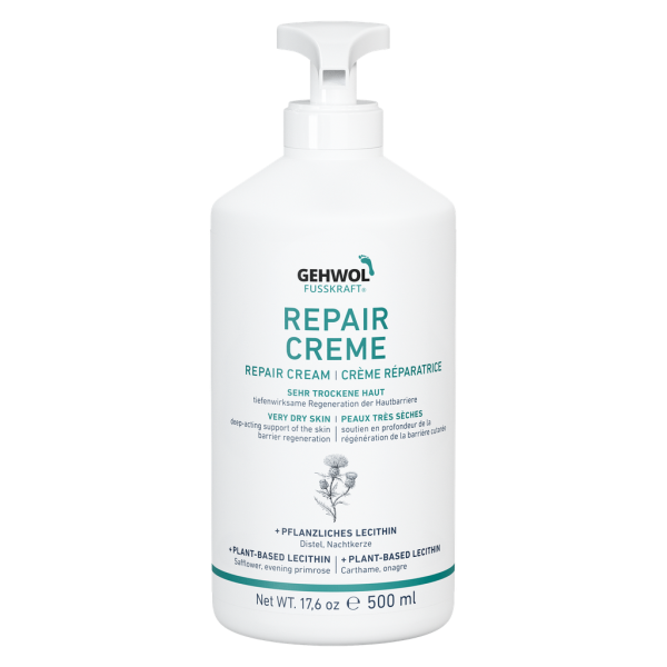 Gehwol Fusskraft Repair Crème 500ml voor salon en thuisgebruik