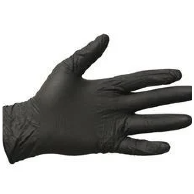  Gants Nitrile Sans Poudre - Noir - Large