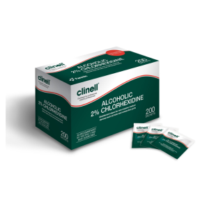 Alcoholische Huiddoekjes Clinell 2% Chloorhexidine - 200 stuks - 