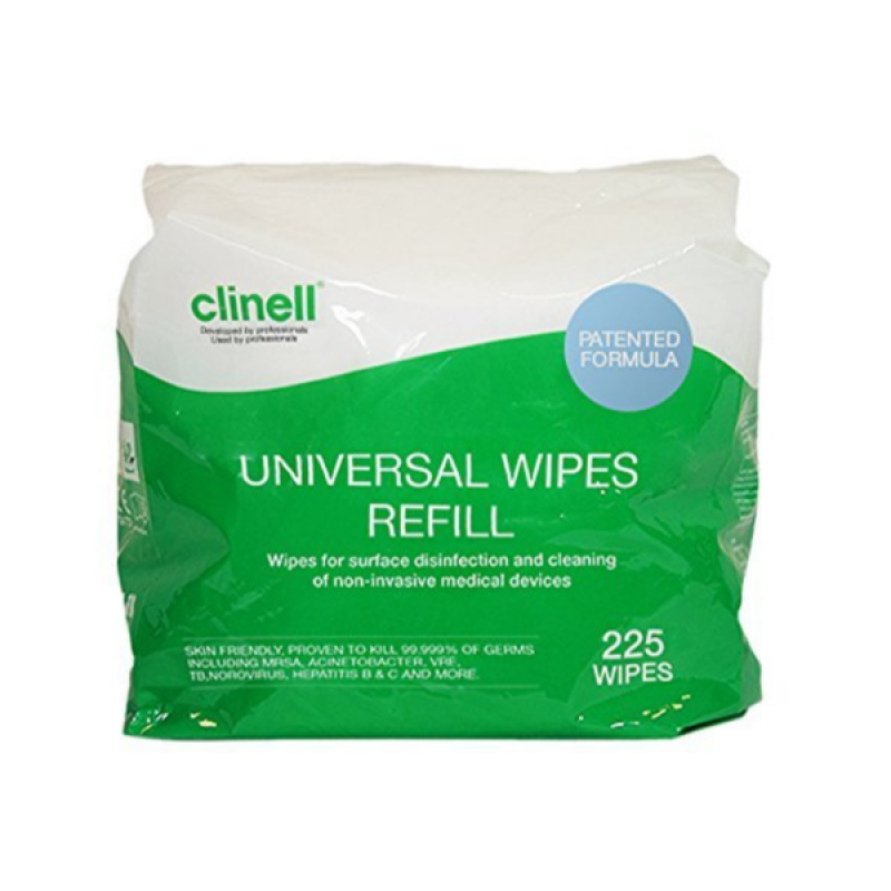 Clinell Lingettes Universal - Recharge seau 225 pcs