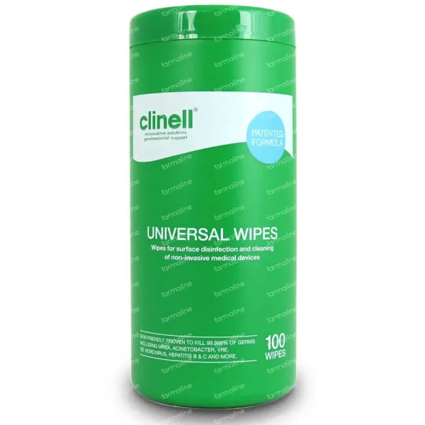 Clinell Universal Wipes / Doekjes Schimmel- bacterie- virusdodend - Koker (100 stuks) 