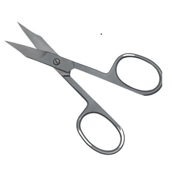 Multifunctionele schaar 9,5 cm – licht gebogen top – mat RVS