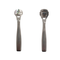 Eeltschaaf / Eeltrasp met handvat in RVS (Kurtz) + 10 Credo mesjes 