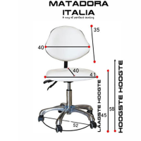 Matadora Italia Tabouret Wit – Ergonomisch & Flexibel Comfort