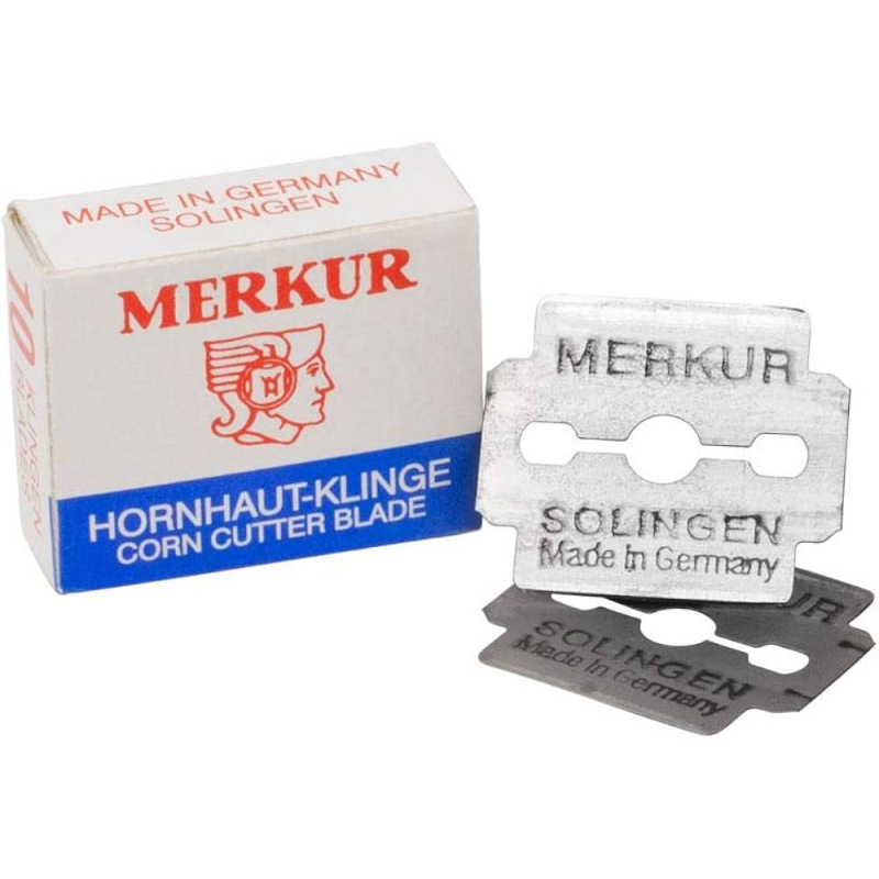 Lames à corne Merkur – Inoxydables et double face – 10 pièces