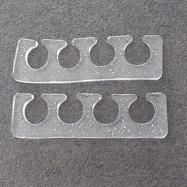 Teenspreider-Vingerspreider Silicone Transparant – Set van 2 stuks