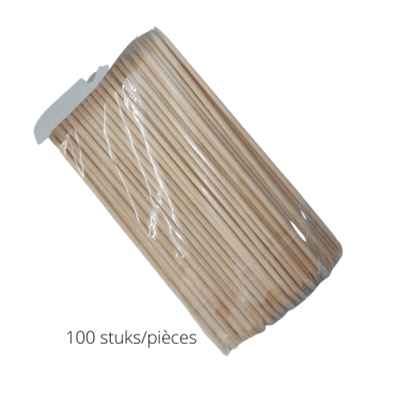Bâtonnets bois 17,8 cm – 100 pcs | Pour cuticules & résidus de gel